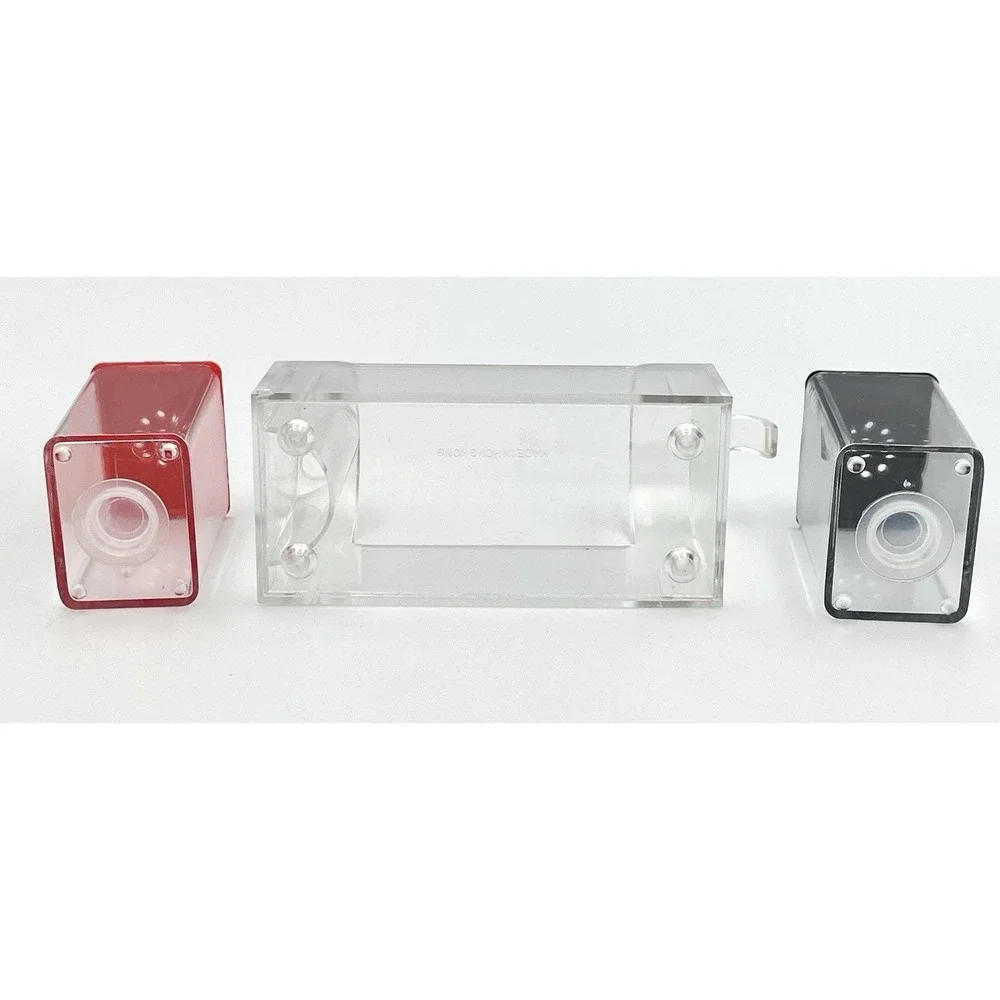 Vintage 1970s Clear‎ Plastic Mailbox Salt And Pepper Shakers Toothpick Holder